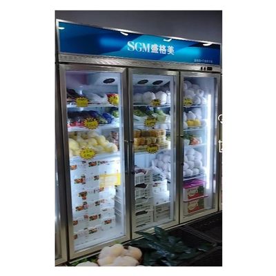 Customized Fruit And Vegetable Display Cooler Refrigerator with LED Lighting
