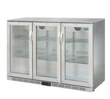 330L Three Doors Back Bar Cooler Auto Defrost Type With Easy Cleaning Gasket,Stainless Steel and 85/90mm Height